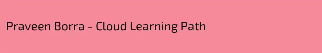 Praveen Borra - Cloud Learning Path